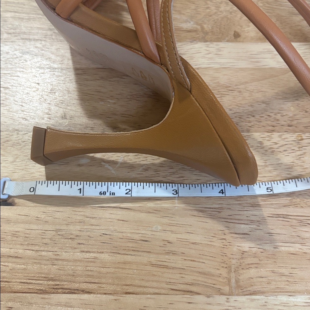 Schutz Golden Ochre / Caramel Leather Lovi Strappy Sandals Size 6 B - Picture 7 of 7